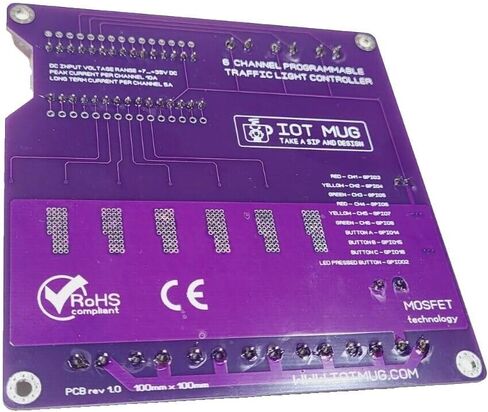 نموذج وحدة التحكم في ضوء إشارة المرور للسكك الحديدية، جهاز تسلسل Arduino استنادًا إلى زر / إدخال Padestrian - برمجة Typ C 7-35 DCv حتى 10A مقياس HO مدمج لوحدة تحكم Nano Micro للممرات النموذجية in Kuwait