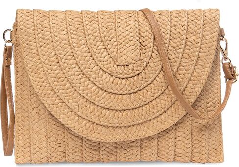AAESG Straw Shoulder Bag Clutch Crossbody Bag Beach Handmade Bag Woven Rattan Bag for Women Envelope Purse Wallet in Saudi Arabia