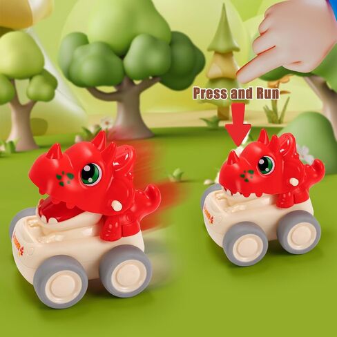 KidsFaves لعبة السيارات لهدايا الصبي البالغ من العمر سنة واحدة سيارة القصور الذاتي مع شاحنات لعبة شل الجسم القابلة للاستبدال للأطفال الصغار 1-3 ألعاب السيارات ألعاب الصبي للأطفال الصغار 12-18 شهرًا هدية عيد الميلاد in Saudi Arabia