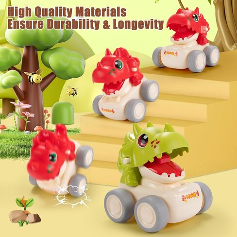 KidsFaves لعبة السيارات لهدايا الصبي البالغ من العمر سنة واحدة سيارة القصور الذاتي مع شاحنات لعبة شل الجسم القابلة للاستبدال للأطفال الصغار 1-3 ألعاب السيارات ألعاب الصبي للأطفال الصغار 12-18 شهرًا هدية عيد الميلاد in Saudi Arabia