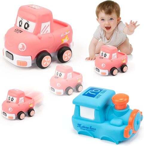 Toy Cars for 1 Year Old Boy Gifts Inertia Car with Replaceable Body Shell Toy Trucks for Toddlers 1-3 Car Toys Boy Toys for Toddlers 12-18 Months Birthday Xmas Gift in Kuwait
