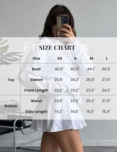 طقم ملابس نسائية صيفي مكون من قطعتين من Freyhem، بلوفر بأكمام طويلة، وتنورة مطوية، ملابس مريحة in Kuwait