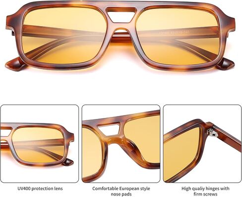 نظارة شمسية Pro Acme Retro 70s Square Aviator للنساء والرجال بظلال عصرية مسطحة كلاسيكية in Kuwait