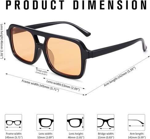 Pro Acme Retro 70s Square Aviator Sunglasses Women Men Vintage Flat Trendy Shades in Saudi Arabia