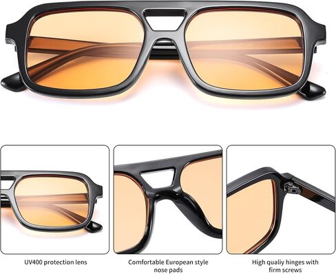 Pro Acme Retro 70s Square Aviator Sunglasses Women Men Vintage Flat Trendy Shades in Saudi Arabia