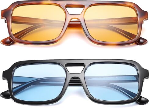 نظارة شمسية Pro Acme Retro 70s Square Aviator للنساء والرجال بظلال عصرية مسطحة كلاسيكية in Kuwait