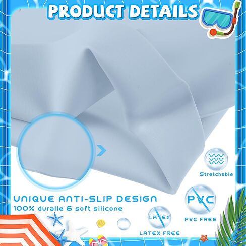 Velmitten 6 Pcs Unisex Adult Kid Silicone Swim Cap Waterproof Swimming Caps for Women and Men Comfortable Non Slip Swim Hat Elastic Swimming Cap for Long and Short Hair in Saudi Arabia