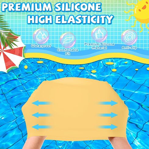 Velmitten 6 Pcs Unisex Adult Kid Silicone Swim Cap Waterproof Swimming Caps for Women and Men Comfortable Non Slip Swim Hat Elastic Swimming Cap for Long and Short Hair in Saudi Arabia