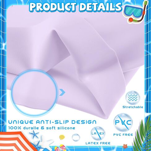 Velmitten 6 Pcs Unisex Adult Kid Silicone Swim Cap Waterproof Swimming Caps for Women and Men Comfortable Non Slip Swim Hat Elastic Swimming Cap for Long and Short Hair in Saudi Arabia