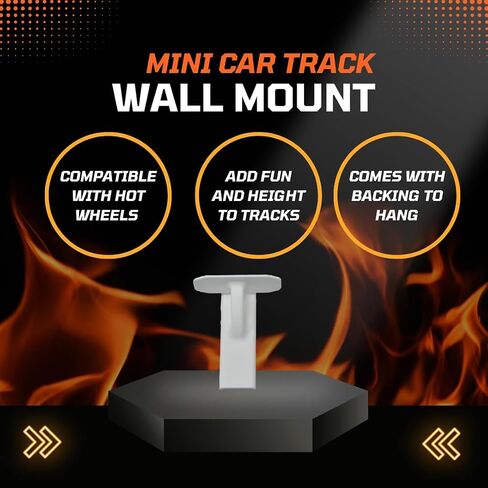 Toy Racetrack Wall Connectors Compatible with Hot Wheels | Kids Racetrack Building Accessory | Ramp Racecar Tracks Up Walls | Made in USA (10-Pack, Black) in Saudi Arabia