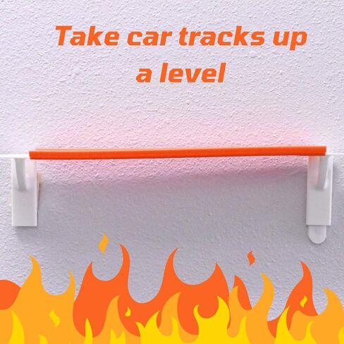Toy Racetrack Wall Connectors Compatible with Hot Wheels | Kids Racetrack Building Accessory | Ramp Racecar Tracks Up Walls | Made in USA (10-Pack, Black) in Saudi Arabia