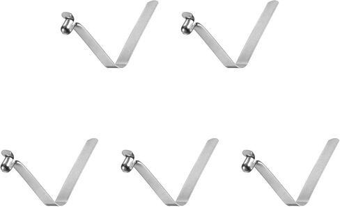 HARFINGTON 5pcs Single Button Kayak Paddle Snap Spring Clip 37mm x 6mm 65Mn Spring Steel V-Shaped Hollow Lift Telescopic Locking Tube Pole Clips for Tent Umbrella Camping,Silver Tone in Saudi Arabia