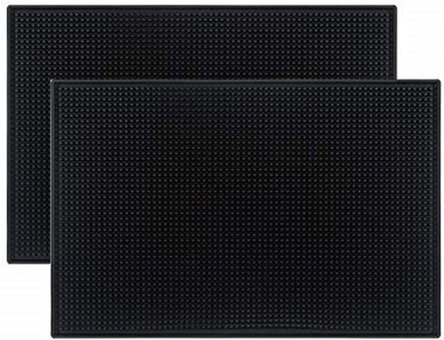 Tebery Black Mat 18" x 12" - 45.7 x 30.5cm Rubber Bar Service Spill Mat (2 pack) in Saudi Arabia