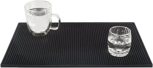 Tebery Black Mat 18" x 12" - 45.7 x 30.5cm Rubber Bar Service Spill Mat (2 pack) in Saudi Arabia
