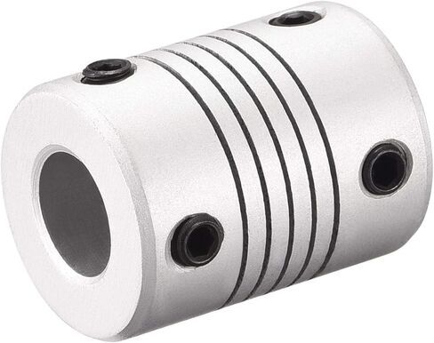 uxcell 6mm to 9mm Aluminum Alloy Shaft Coupling Flexible Coupler Motor Connector Joint L25xD19 Silver,5pcs in Saudi Arabia