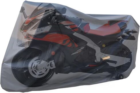 Motorcycle Cover-Motorcycle Covers Waterproof Outdoor Storage,Motorbikes Vehicle Moped Cover Waterproof Outdoor,Fits up to 104" Motors (Black-Silver, XXXL-104 inch) in Saudi Arabia