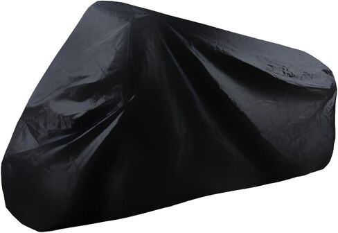 Motorcycle Cover-Motorcycle Covers Waterproof Outdoor Storage,Motorbikes Vehicle Moped Cover Waterproof Outdoor,Fits up to 104" Motors (Black-Silver, XXXL-104 inch) in Saudi Arabia