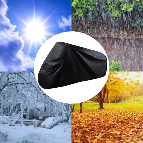 Motorcycle Cover-Motorcycle Covers Waterproof Outdoor Storage,Motorbikes Vehicle Moped Cover Waterproof Outdoor,Fits up to 104" Motors (Black-Silver, XXXL-104 inch) in Saudi Arabia