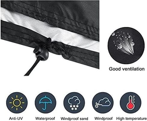 Motorcycle Cover-Motorcycle Covers Waterproof Outdoor Storage,Motorbikes Vehicle Moped Cover Waterproof Outdoor,Fits up to 104" Motors (Black-Silver, XXXL-104 inch) in Kuwait