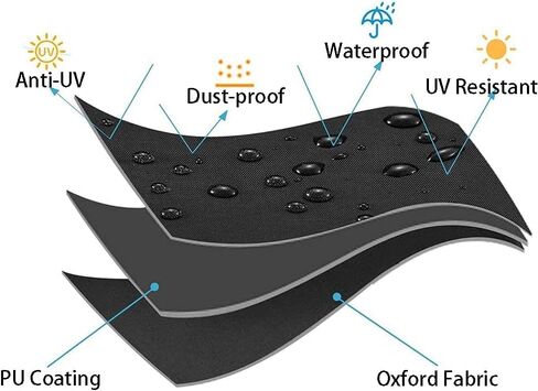 Motorcycle Cover-Motorcycle Covers Waterproof Outdoor Storage,Motorbikes Vehicle Moped Cover Waterproof Outdoor,Fits up to 104" Motors (Black-Silver, XXXL-104 inch) in Kuwait