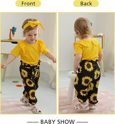 Newborn Baby Girl Clothes Infant Girl Outfits 0 3 6 12 18 Months Clothes for Girls Headband Clothing Set in Kuwait