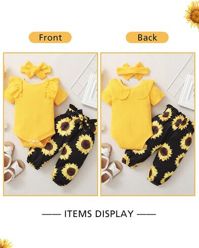 Newborn Baby Girl Clothes Infant Girl Outfits 0 3 6 12 18 Months Clothes for Girls Headband Clothing Set in Kuwait