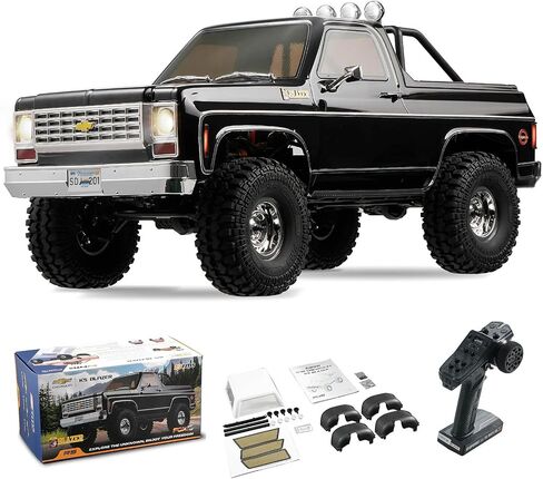FMS 1/10 RC Crawler FCX10 Chevy K5 Blazer RC سيارة مرخصة رسميًا RC نموذج سيارة RC بيك اب شاحنة هواية RC شاحنة الطرق الوعرة DIG/4WD/FWD 11CH 2.4 جيجا هرتز RC نموذج سيارة التحكم عن بعد للبالغين (أسود) in Saudi Arabia