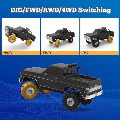 FMS 1/10 RC Crawler FCX10 Chevy K5 Blazer RC سيارة مرخصة رسميًا RC نموذج سيارة RC بيك اب شاحنة هواية RC شاحنة الطرق الوعرة DIG/4WD/FWD 11CH 2.4 جيجا هرتز RC نموذج سيارة التحكم عن بعد للبالغين (أسود) in Saudi Arabia