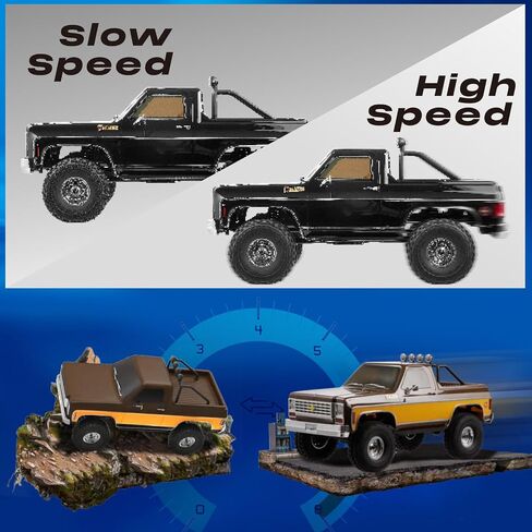 FMS 1/10 RC Crawler FCX10 Chevy K5 Blazer RC سيارة مرخصة رسميًا RC نموذج سيارة RC بيك اب شاحنة هواية RC شاحنة الطرق الوعرة DIG/4WD/FWD 11CH 2.4 جيجا هرتز RC نموذج سيارة التحكم عن بعد للبالغين (أسود) in Saudi Arabia