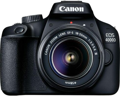 مجموعة Canon EOS 4000D + EF-S 18-55 DC III، 3011C003 (DC III) (النموذج الدولي) (متجدد) in Kuwait