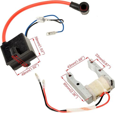 YOXUFA ترقية بمحركات دراجة CDI ملف الإشعال Magneto Coil Kit لمحرك 2 السكتة الدماغية 80cc 100cc 49cc 50cc PK80 BT80 YD100 محرك الغاز أجزاء الدراجة الآلية عالية الأداء in Kuwait