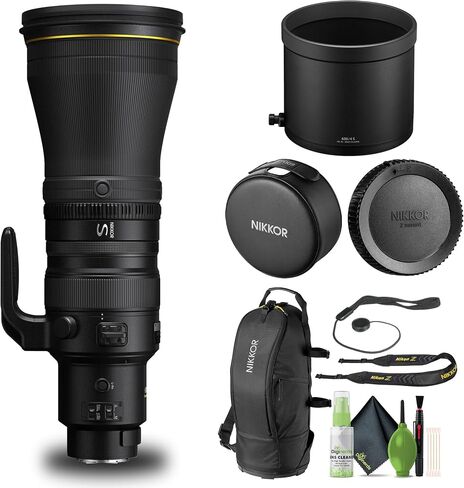 عدسة نيكون NIKKOR Z مقاس 600 مم f/4 TC VR S فائقة التقريب لكاميرات Nikon Z Mount (20113) + حافظة غطاء + مجموعة تنظيف in Saudi Arabia
