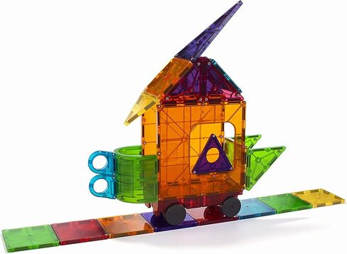 MAGNA-TILES DX مجموعة بناء مغناطيسية مكونة من 48 قطعة، العلامة التجارية الأصلية للبناء المغناطيسي in Kuwait