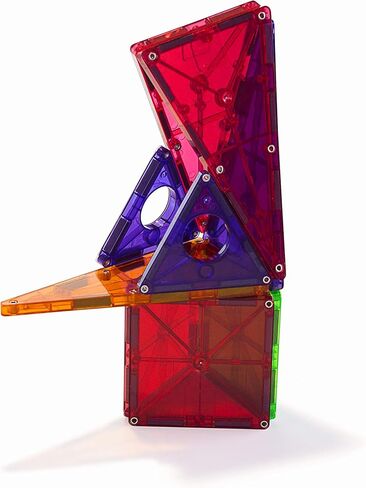 MAGNA-TILES DX مجموعة بناء مغناطيسية مكونة من 48 قطعة، العلامة التجارية الأصلية للبناء المغناطيسي in Kuwait