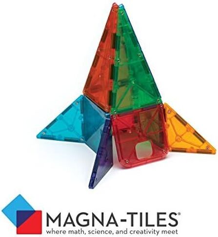 MAGNA-TILES DX مجموعة بناء مغناطيسية مكونة من 48 قطعة، العلامة التجارية الأصلية للبناء المغناطيسي in Kuwait