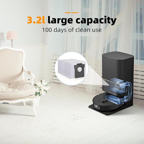 10 أكياس غبار للمكنسة الكهربائية الروبوتية Dreame X30 Ultra / L10s Pro Ultra، سعة كبيرة 3.2 لتر، ملحقات حقيبة بديلة قطع غيار أكياس المكنسة الكهربائية in Kuwait