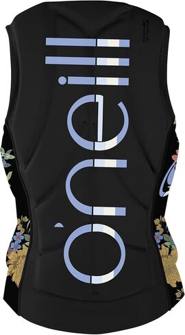 O'Neill Women's Slasher Competition Vest, Black/Kali Floral, 8 in Saudi Arabia