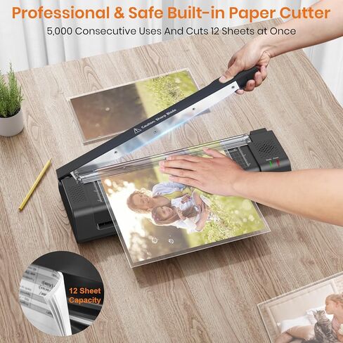 آلة تغليف جاسبي، آلة تغليف حرارية مقاس 13 بوصة مع قاطع ورق فولاذي، 13 كيس تغليف، مستدير زاوية، زر تحرير المربى للمنزل والمكتب والمدرسة والمعلمين والاستخدام الشخصي، أسود in Kuwait