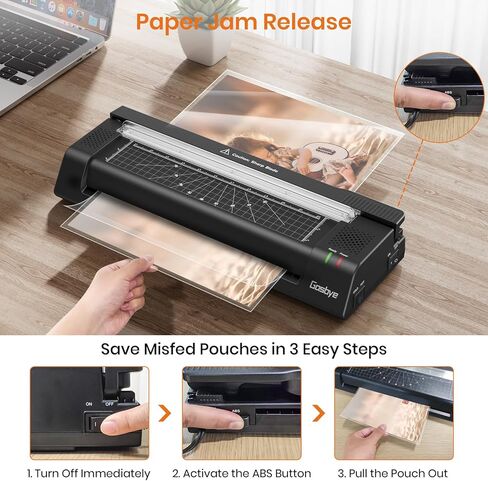 آلة تغليف جاسبي، آلة تغليف حرارية مقاس 13 بوصة مع قاطع ورق فولاذي، 13 كيس تغليف، مستدير زاوية، زر تحرير المربى للمنزل والمكتب والمدرسة والمعلمين والاستخدام الشخصي، أسود in Kuwait