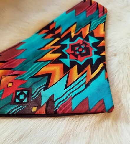 Native American Western Over the Collar Dog Bandana That Slips onto Their Existing Collar Size Extra Small in Saudi Arabia