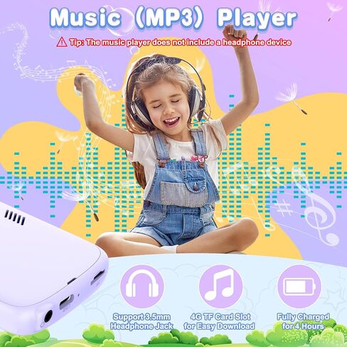 هواتف ألعاب للأطفال، مشغل موسيقى MP3 للأطفال، مشغل قصة مع بطاقة TF 4G، لعبة هاتف للأطفال مع بطاقة حس مشترك، ألعاب التعلم والتعليم الإلكترونية، هدايا للأولاد والبنات (أرجواني) in Saudi Arabia
