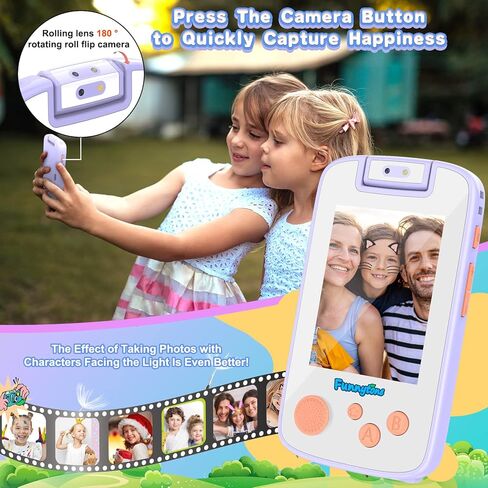 هواتف ألعاب للأطفال، مشغل موسيقى MP3 للأطفال، مشغل قصة مع بطاقة TF 4G، لعبة هاتف للأطفال مع بطاقة حس مشترك، ألعاب التعلم والتعليم الإلكترونية، هدايا للأولاد والبنات (أرجواني) in Saudi Arabia