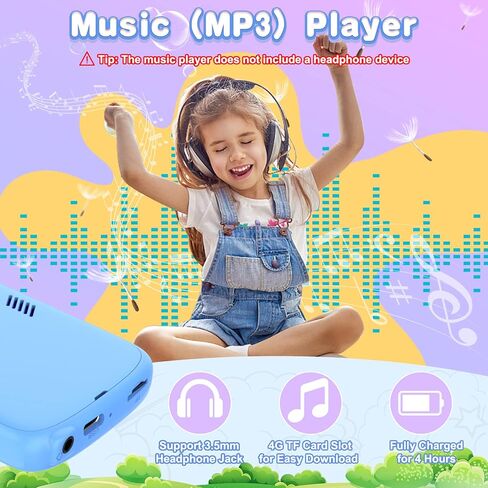 هواتف ألعاب للأطفال، مشغل موسيقى MP3 للأطفال، مشغل قصة مع بطاقة TF 4G، لعبة هاتف للأطفال مع بطاقة حس مشترك، ألعاب التعلم والتعليم الإلكترونية، هدايا للأولاد والبنات (أرجواني) in Saudi Arabia