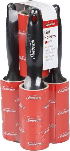 مجموعة هوم بيسيكس مكونة من 5 بكرات بلاستيكية للوبر، باللون الأسود in Kuwait