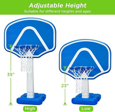 perbyste بركة كرة السلة هوب، قابل للتعديل ارتفاع الأطواق كرة السلة بجانب حمام السباحة، ألعاب البلياردو مع كرتين ومضخة، حمام السباحة لعبة كرة السلة ألعاب المياه ألعاب البلياردو ألعاب البلياردو للأطفال البالغين الأسرة in Kuwait