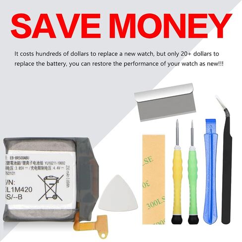 R890 Battery Compatible with Samsung Galaxy Watch 4 Classic 46mm SM-R890 Replacement EB-BR890ABY with Professional Repair Tools Kit in Saudi Arabia