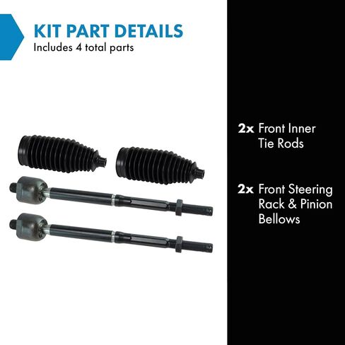 TRQ Front Steering Kit Steering Rack & Pinion Bellow Tie Rod Compatible with 2020-2022 Toyota Corolla 2016-2022 Prius 2019-2021 Prius AWD-e 2017-2022 Prius Prime in Saudi Arabia