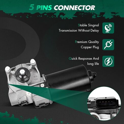 Front Windshield Wiper Motor Compatible for 2006-2011 For Dodge For Attitude,2006-2011 For Hyundai For Accent,2011-2016 For Hyundai For Genesis Coupe, wiper motor replacement 981102M000,5—Pin in Saudi Arabia