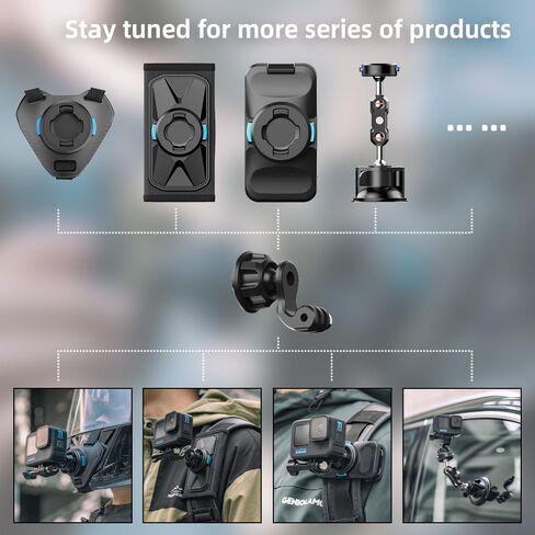 SUREWO Magnetic Motorcycle Helmet Chin Strap Mount for Go Pro, Magnetic Dirt Bike Helmet Mount Compatible with Go Pro Hero 13,12,11,10, 9, 8, 7, 6 5,DJI Osmo Action 5 pro/4/3 and More in Saudi Arabia