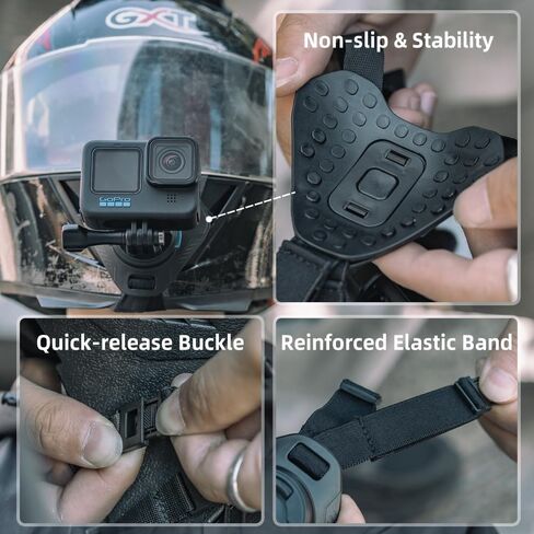 SUREWO Magnetic Motorcycle Helmet Chin Strap Mount for Go Pro, Magnetic Dirt Bike Helmet Mount Compatible with Go Pro Hero 13,12,11,10, 9, 8, 7, 6 5,DJI Osmo Action 5 pro/4/3 and More in Saudi Arabia